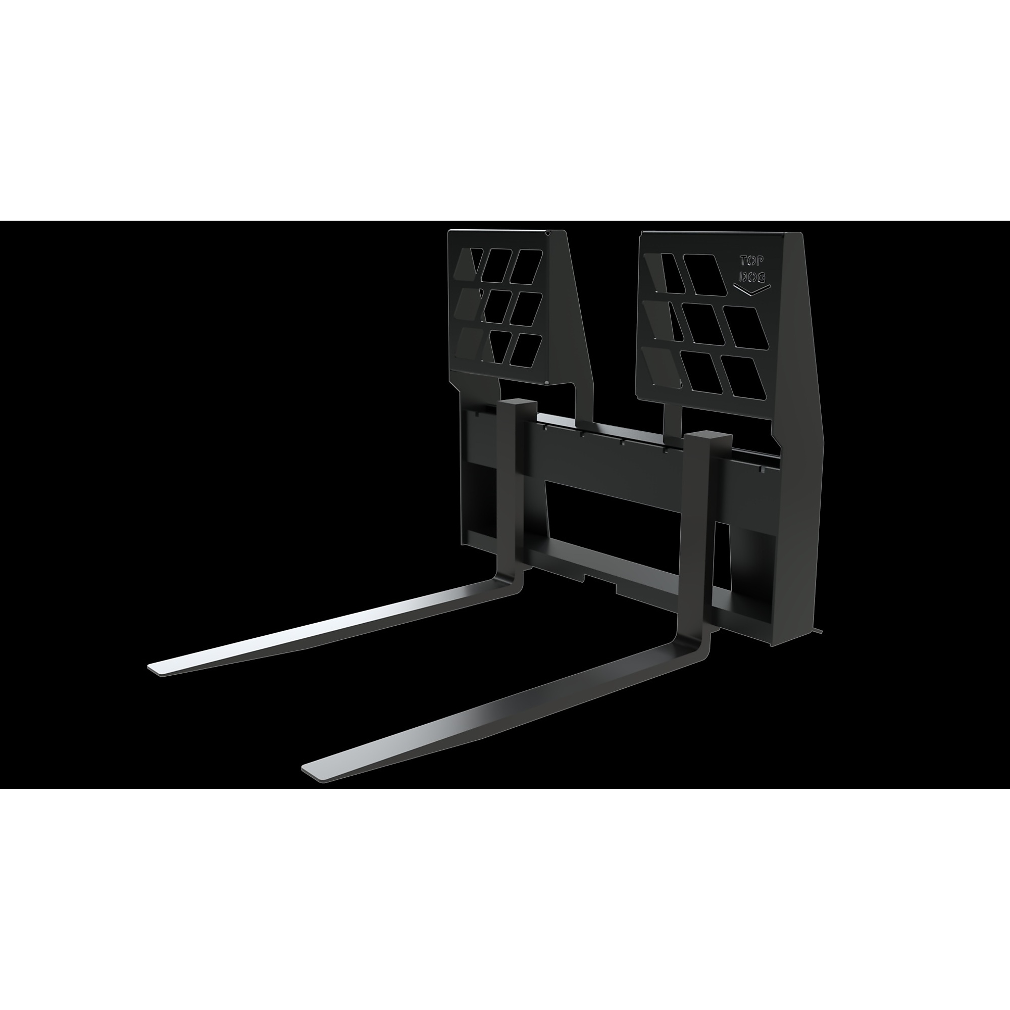 Top Dog Attachments Walk Through Pallet Fork Set — 4400-Lb. Capacity, Hardox Reinforced, Model# 9010012